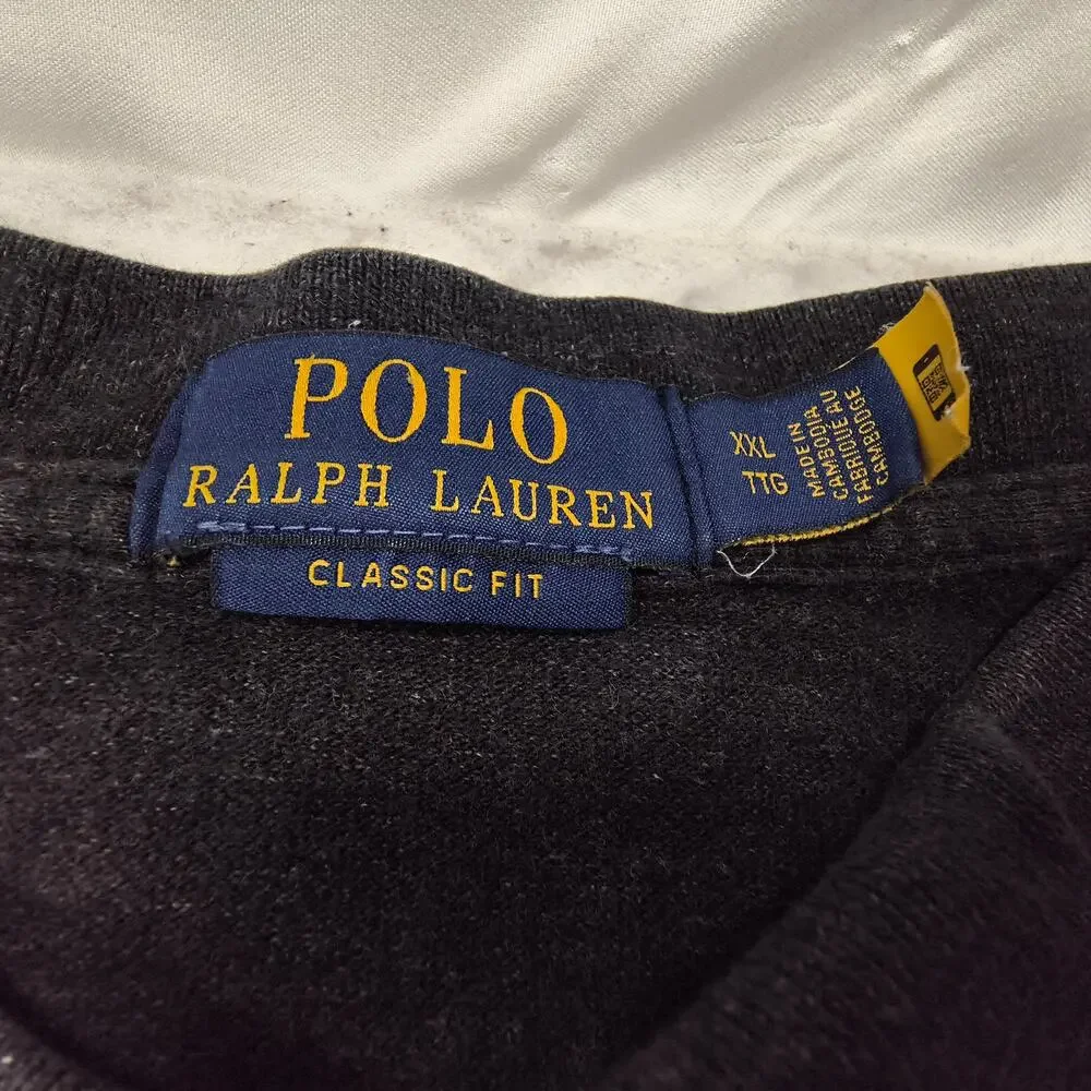 Polo Ralph Lauren Classic Fit Collared Long Sleeve Polo Shirt Men Size 2XL Black